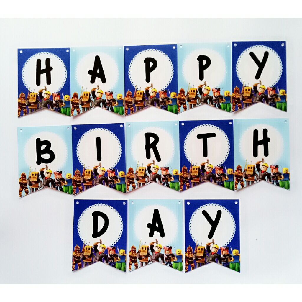 banner garland bunting flag ulang tahun happy birthday hbd karakter ...