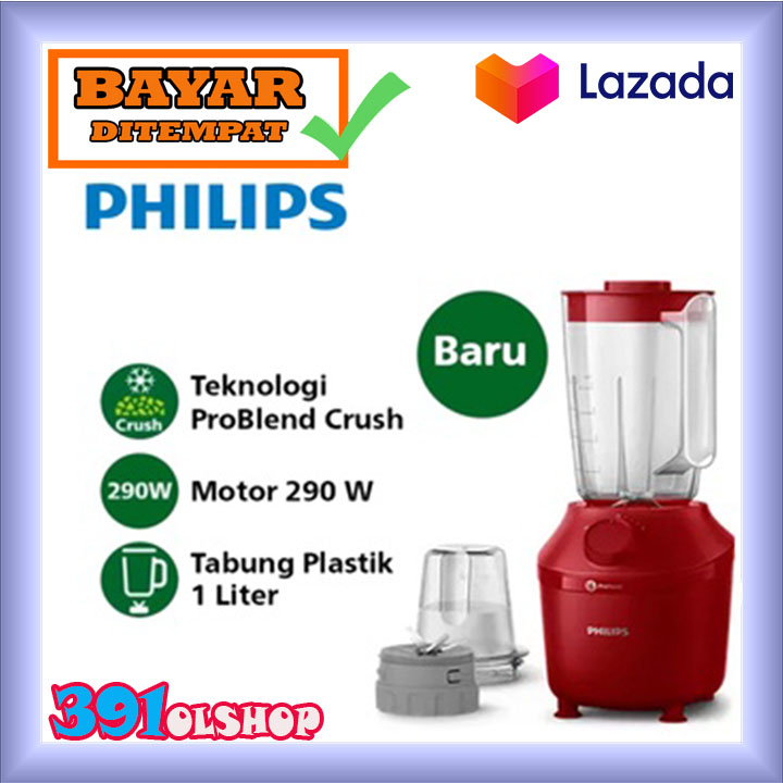 Philips Blender HR 2042 HR 2042 Blender Philips Bodi Mika merah / putih