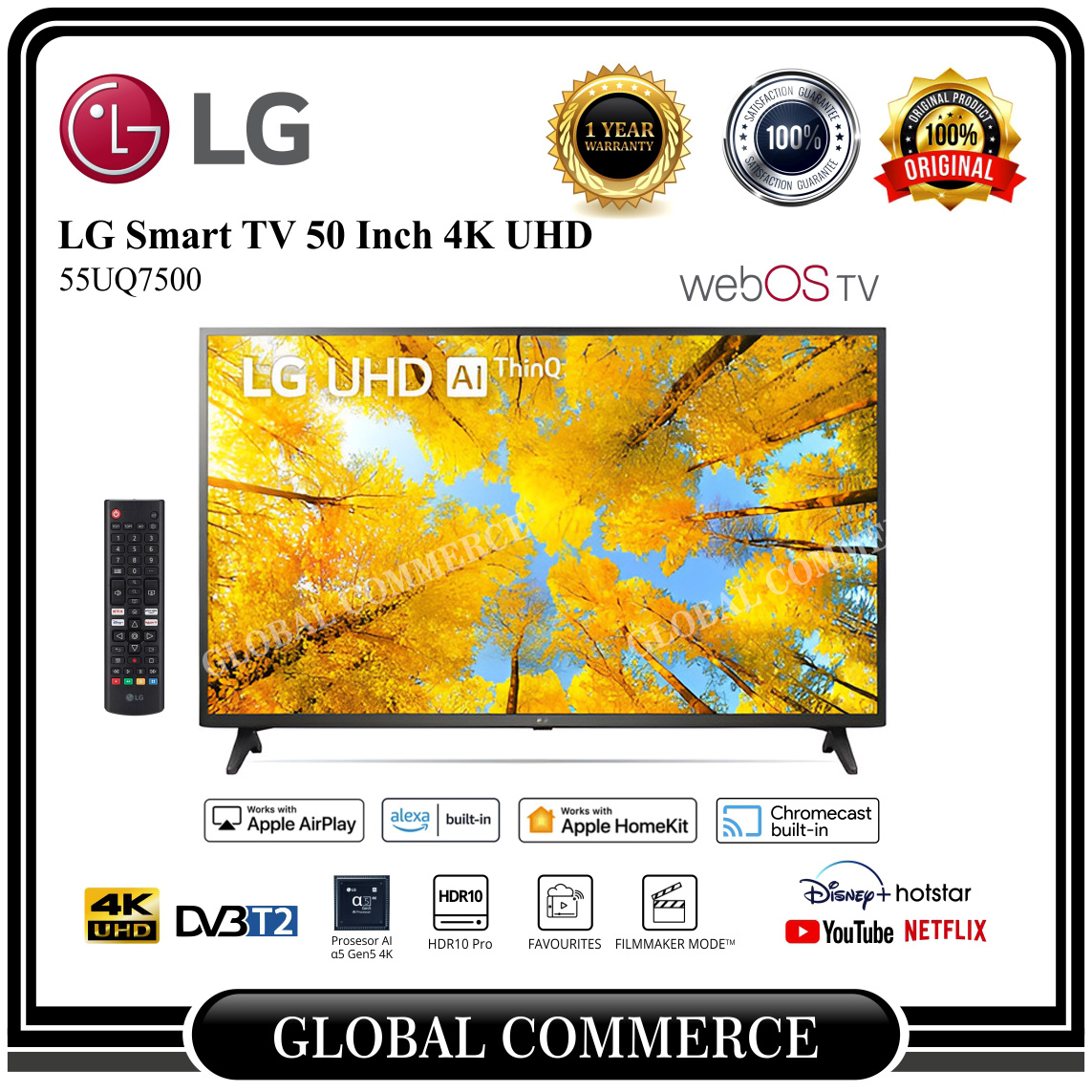 LG LED TV 55UQ7500PSF UHD 4K Smart TV 55 Inch 55UQ7500 / 55UQ75