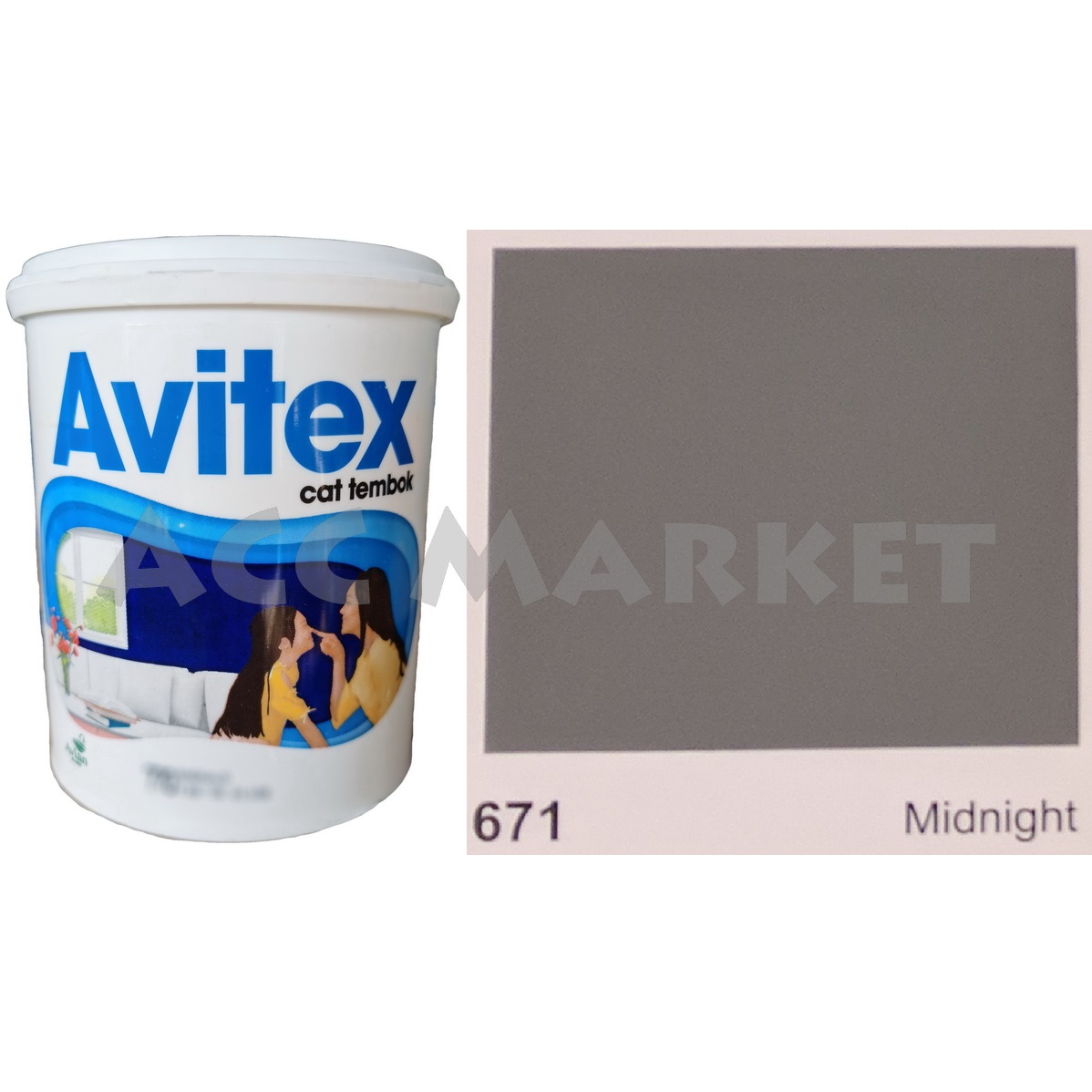 Cat Tembok Dinding Avitex 1kg Warna Abu Grey 671 | Lazada Indonesia