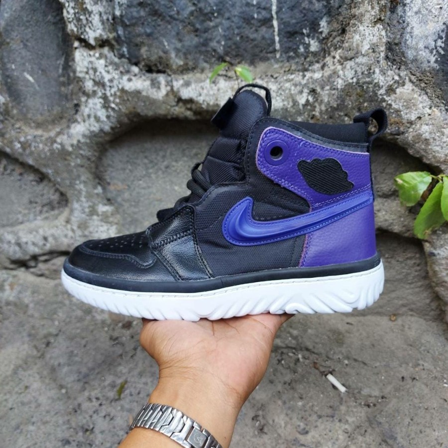 jordan 1 high react black court purple