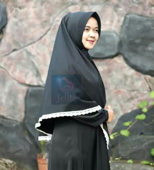 JFS - KHIMAR JUMBO RENDA SORAYA - JILBAB INSTAN - HIJAB SYARI - KERUDUNG SYARI - KERUDUNG INSTAN