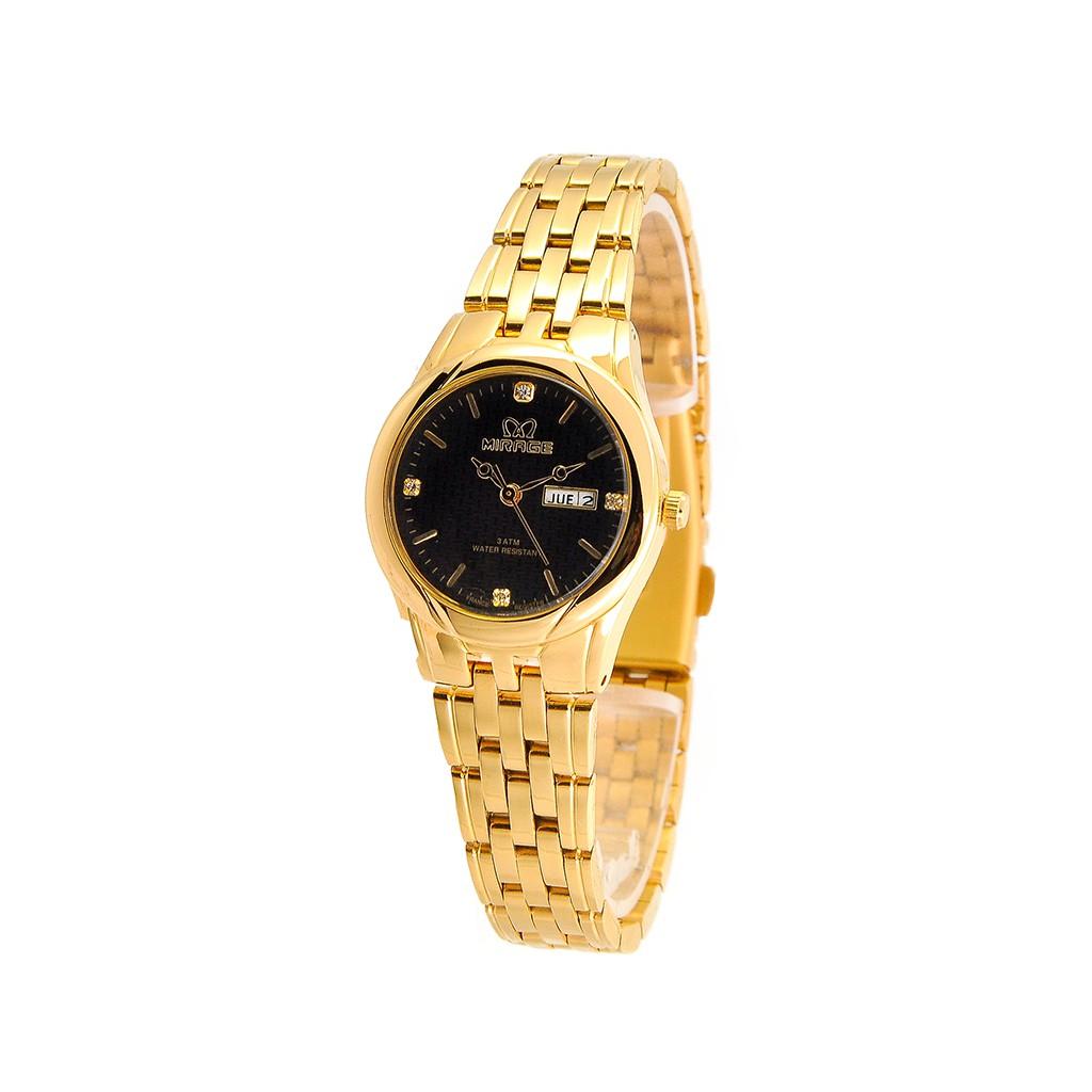 HULA*HULA Mirage Jam Tangan Wanita Rantai Emas 8062L tgl/hari Gold pH
