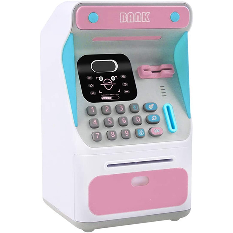 Electronic Piggy Bank,Mini Smart Electronic Piggy Bank with Face Recognition,Rolling Paper Money Box Password Piggy Bank