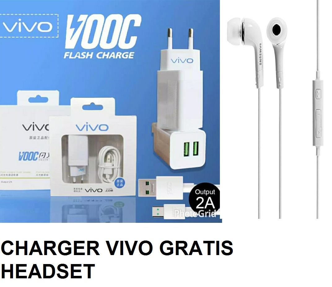 VIVO VOOC fast Charging Universal Charging carger cassan casan charger Vivo Adaptor Real 2A Casan Vivo For V3 V5 V7 V9 V5S Y53 Y65 Y33 Y69 V7+ V7 Plus Y22 Y35 Y81 GRATIS HEADSET_Ars