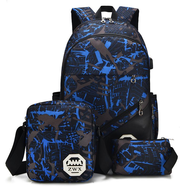 Tas Ransel Pria Tas Punggung Tas Sekolah Tas Laptop Backpack Original Tas Slempang Tas Kecil 3 in 1 Anti Maling Anti Thief TCR07 Navy Eiger Consina Carrier Celana Keril