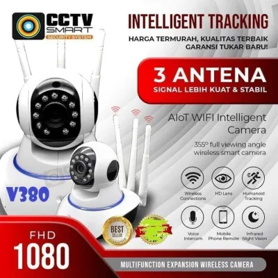 IP Camera CCTV WIRELESS Wifi 3 Antena V380 - Ip Cam Cctv 3 Antena App V380 Murah - Ip Cam Cctv Paling Murah - Ip Cam Cctv Termurah
