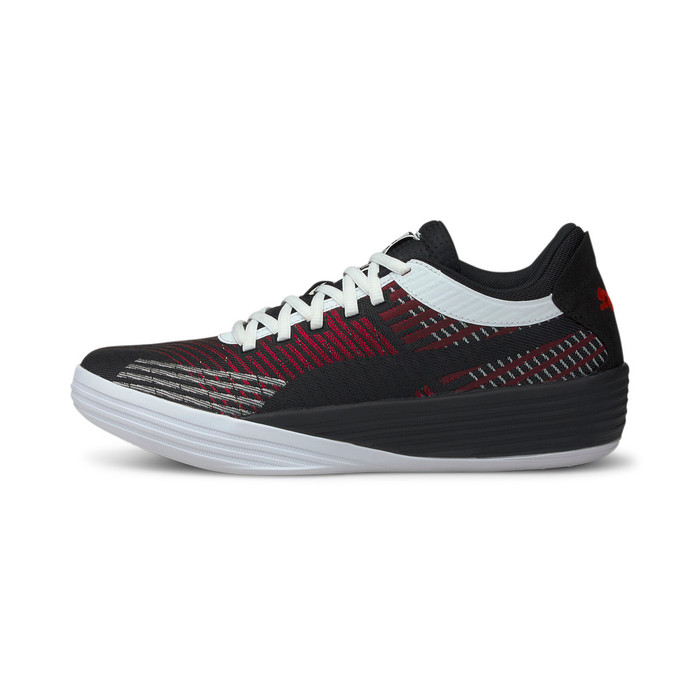 white and black puma basketball shoes
