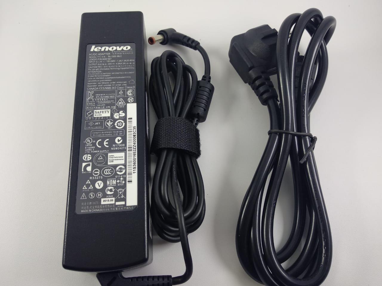 LENOVO ORIGINAL Adaptor Charger Laptop Lenovo 20v 4.5A 90W (5.5mm * 2.5mm) Jack Coklat Lenovo Series 3000 G450L G450 G460 G560 B470 V470 Z470 Y560 termasuk kabel power