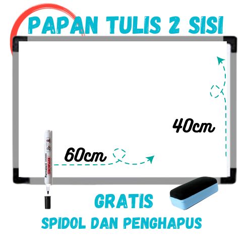 FREE NEW White board Ukuran 40 x 60 CM Papan Tulis Papan / Bahan Tebal