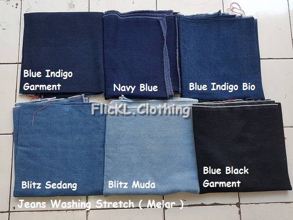 Bahan Kain Jeans Washing Melar Denim 