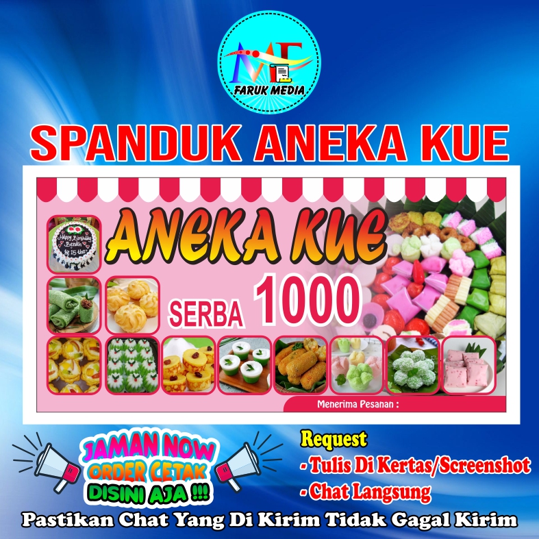 Spanduk ANEKA KUE basah terbaru paling keren ukuran 150x75 cm bisa ...