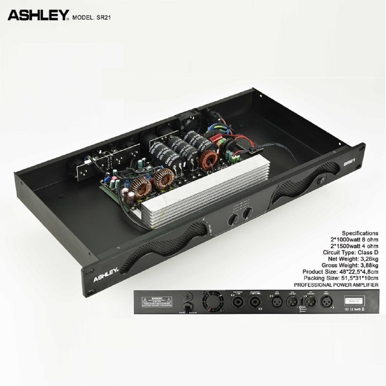 Power Amplifier Ashley SR 21 / SR21 / SR21 Class D ORIGINAL Lazada