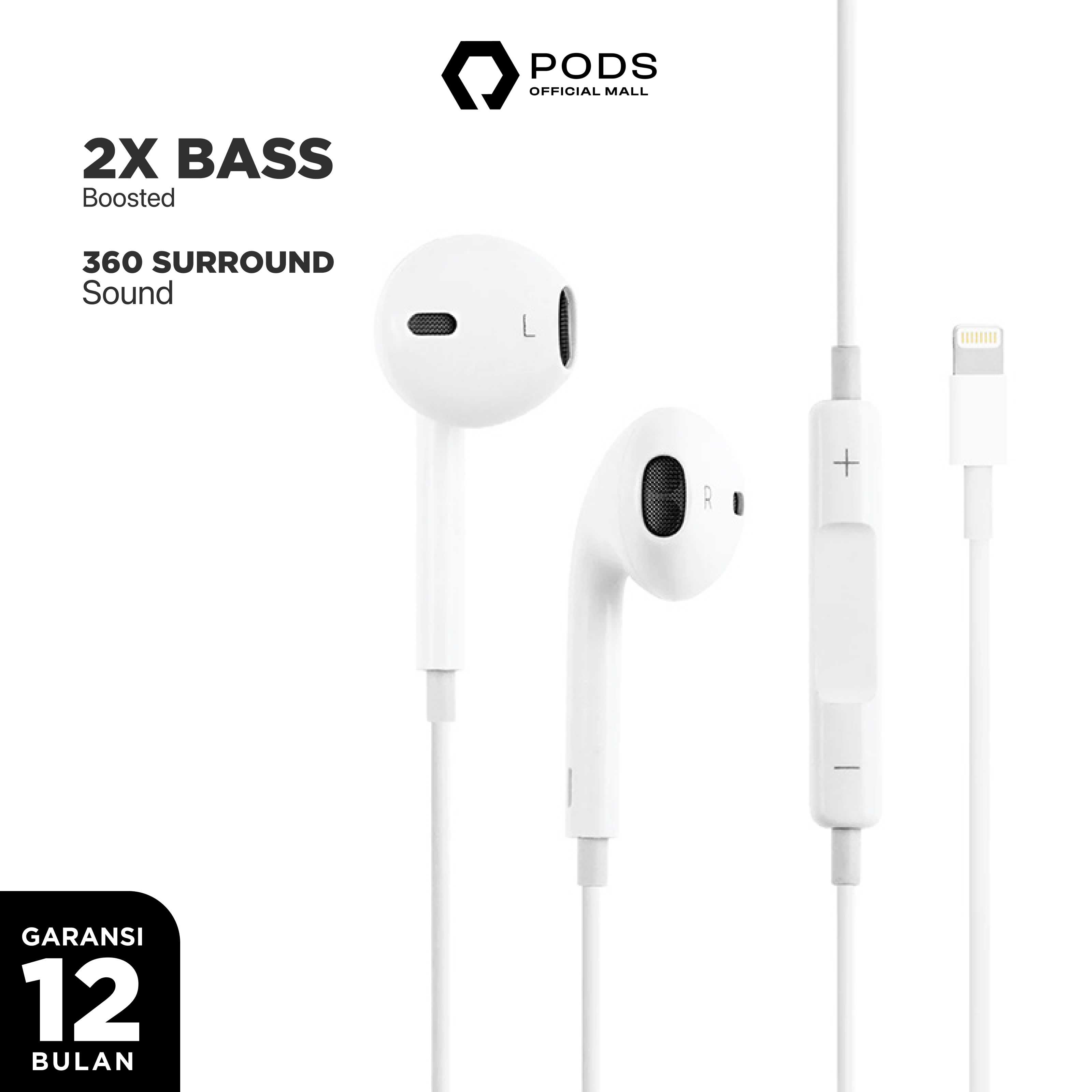 ThePods Earpods Lightning Connector for Iponnne Compatible for I.O.S & Android Lazada Indonesia