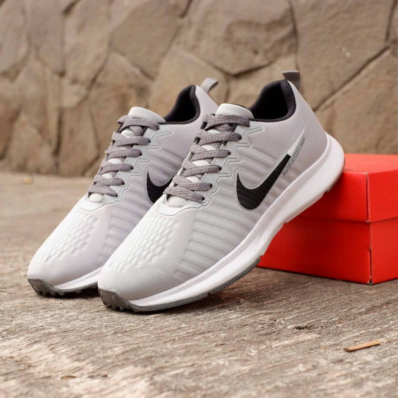 Sepatu Impor Sneakers Pria Lari Joging Olahraga Running Dan Bisa Juga Untuk Gaya_Nike'z001 Zoom_Favorit Warna Abu