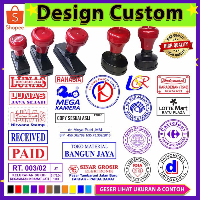 Stempel/Stempel Otomatis/Stempel Warna/Stempel Flash/Stempel Murah