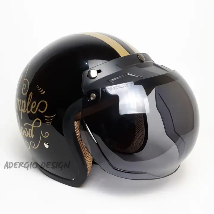 Helm Bogo Motif Simple Is Good Full Cat Retro Klasik Lazada Indonesia