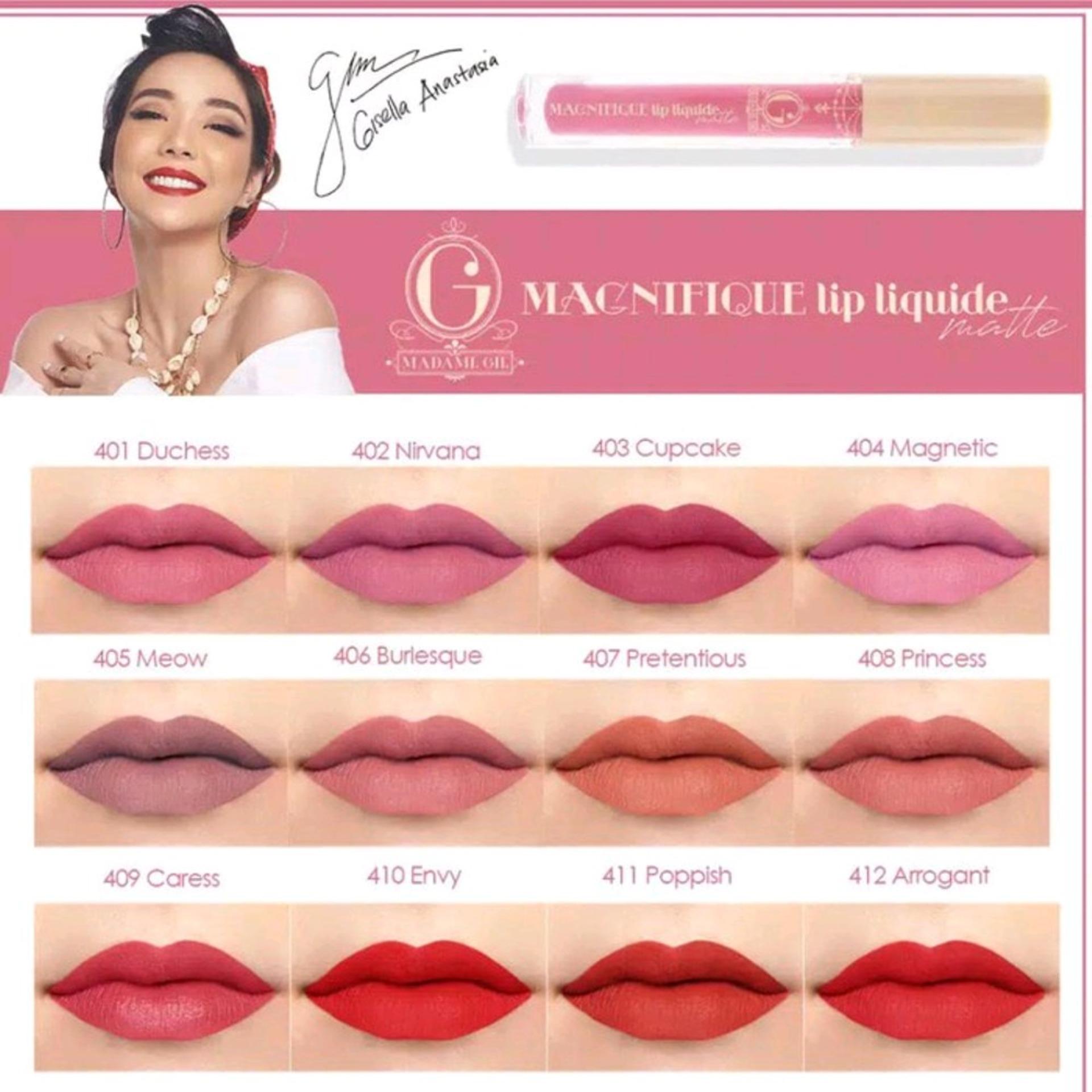 Madame Gie Magnifique Lip Liquid Matte By Gisella Anastasia - 12 Pcs Random Color / 1 Pack