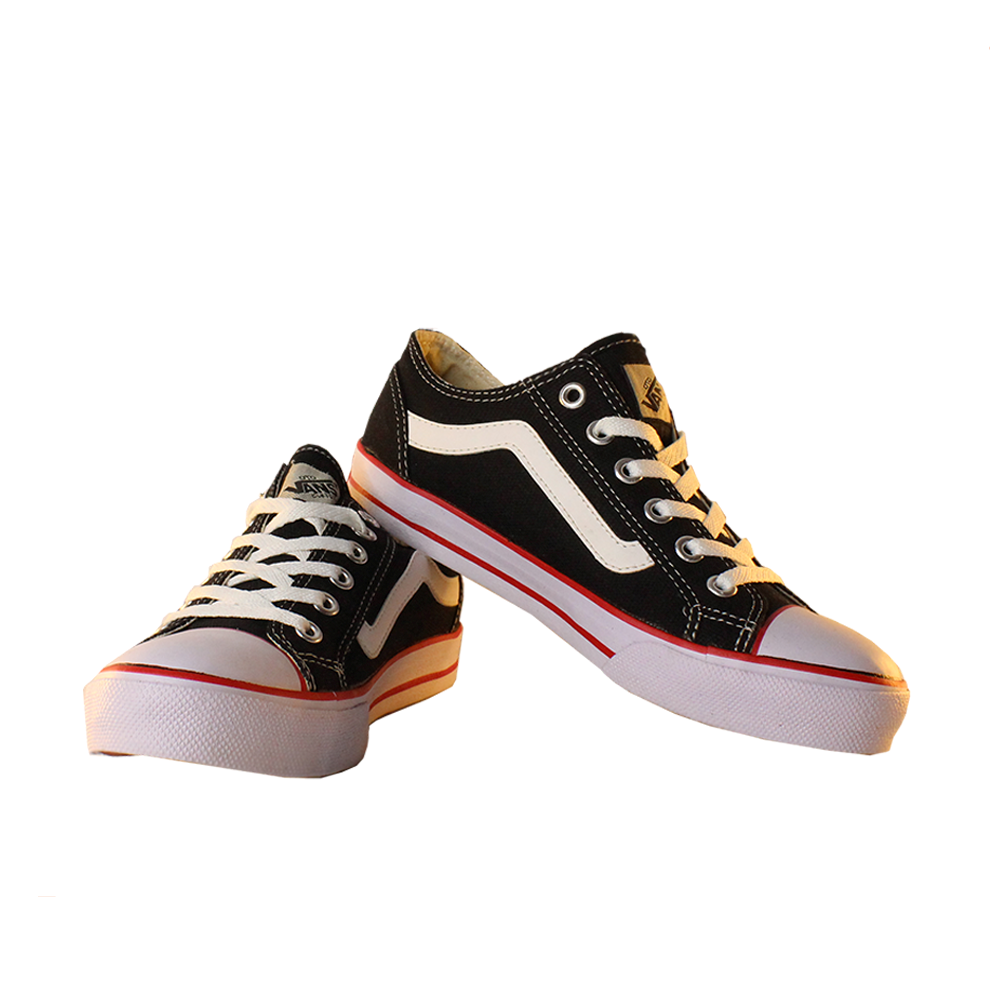 black white red checkered vans
