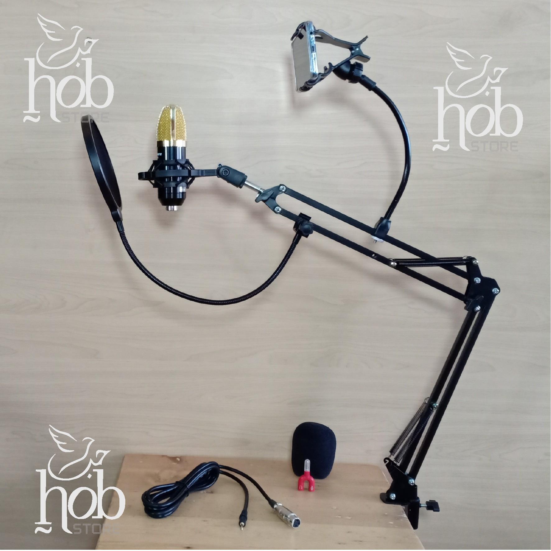 Mikrofon Microphone Mic BM700 Suspension Full Komplit untuk Karoake Smule Joox