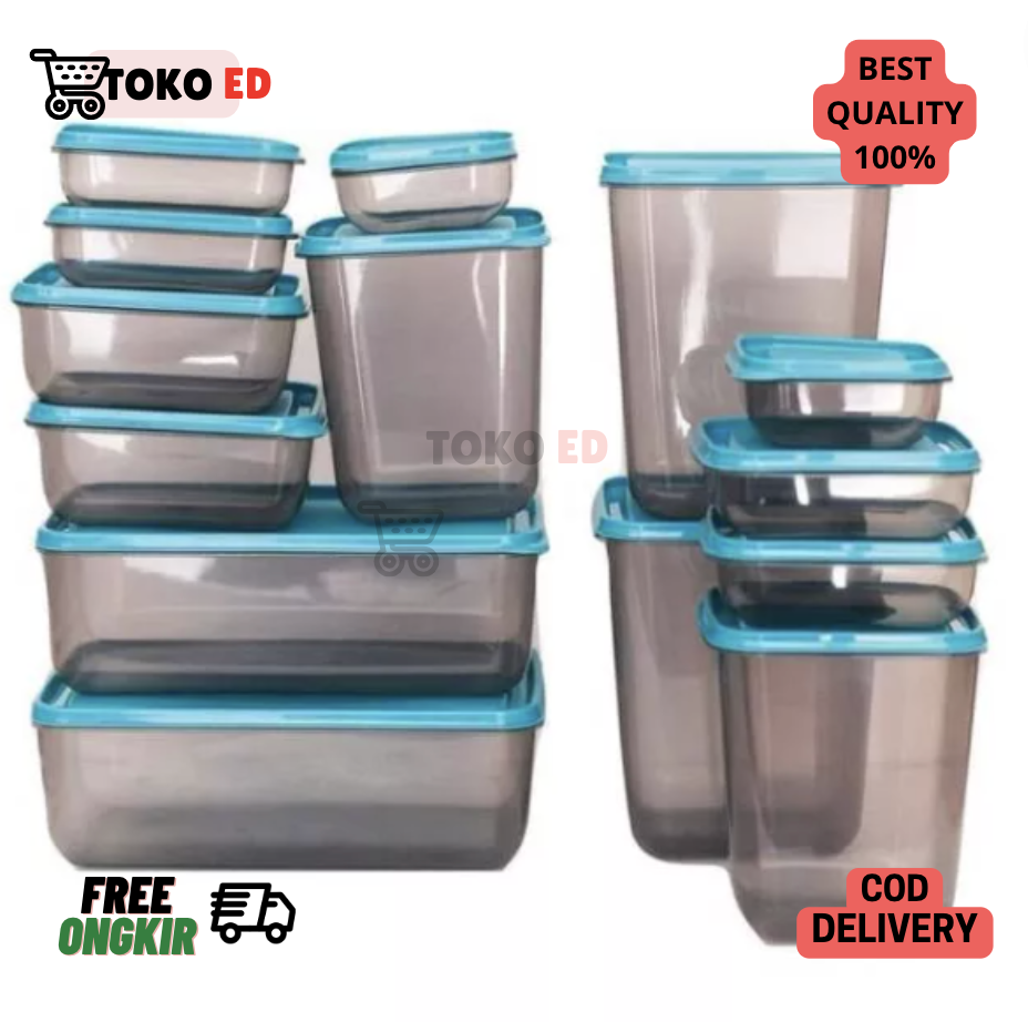 calista otaru colour 14 pcs of 7 set tempat makanan tempat bumbu toples plastik warna ungu