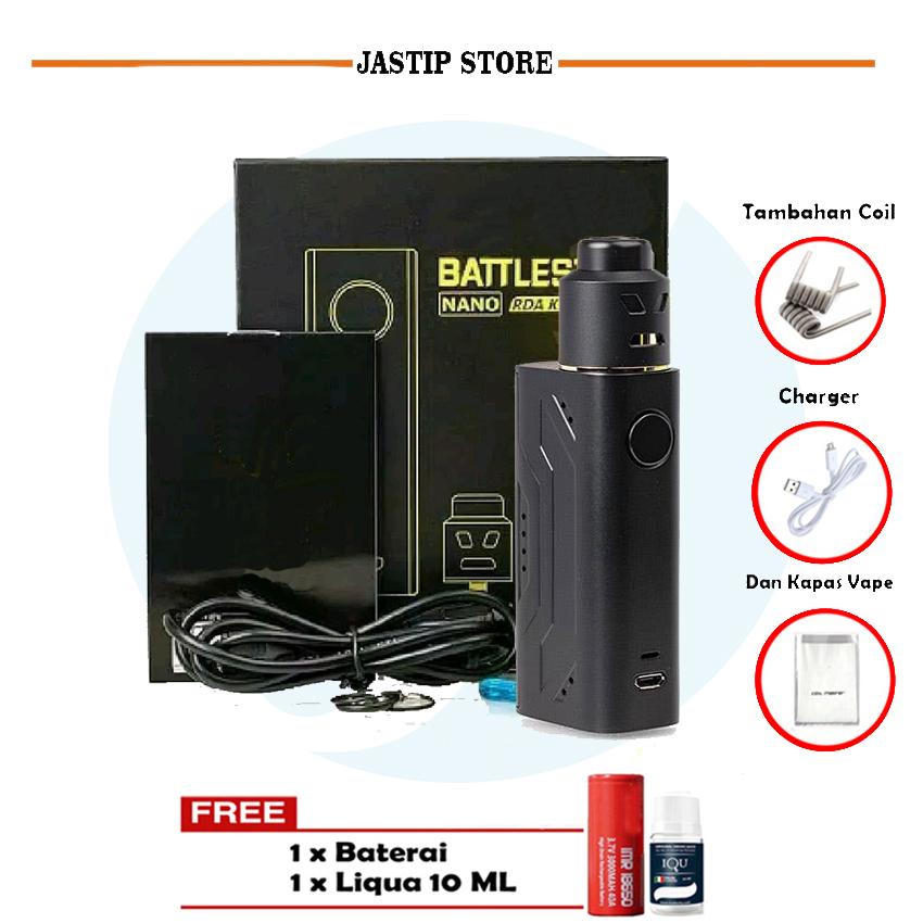 Jastip Golkiel - Paket Siap Ngebul Vape Murah IV SMT Battlestar NANO Kit 80W Rokok Elektrik Vape + Free Coil Baterai Liquid Kapas dan Kabel USB Jastip Golkiel - Paket Siap Ngebul Vape Murah IV SMT Battlestar NANO Kit 80W Rokok Elektrik Vape + Free Coil Baterai Liquid Kapas dan Kabel USB