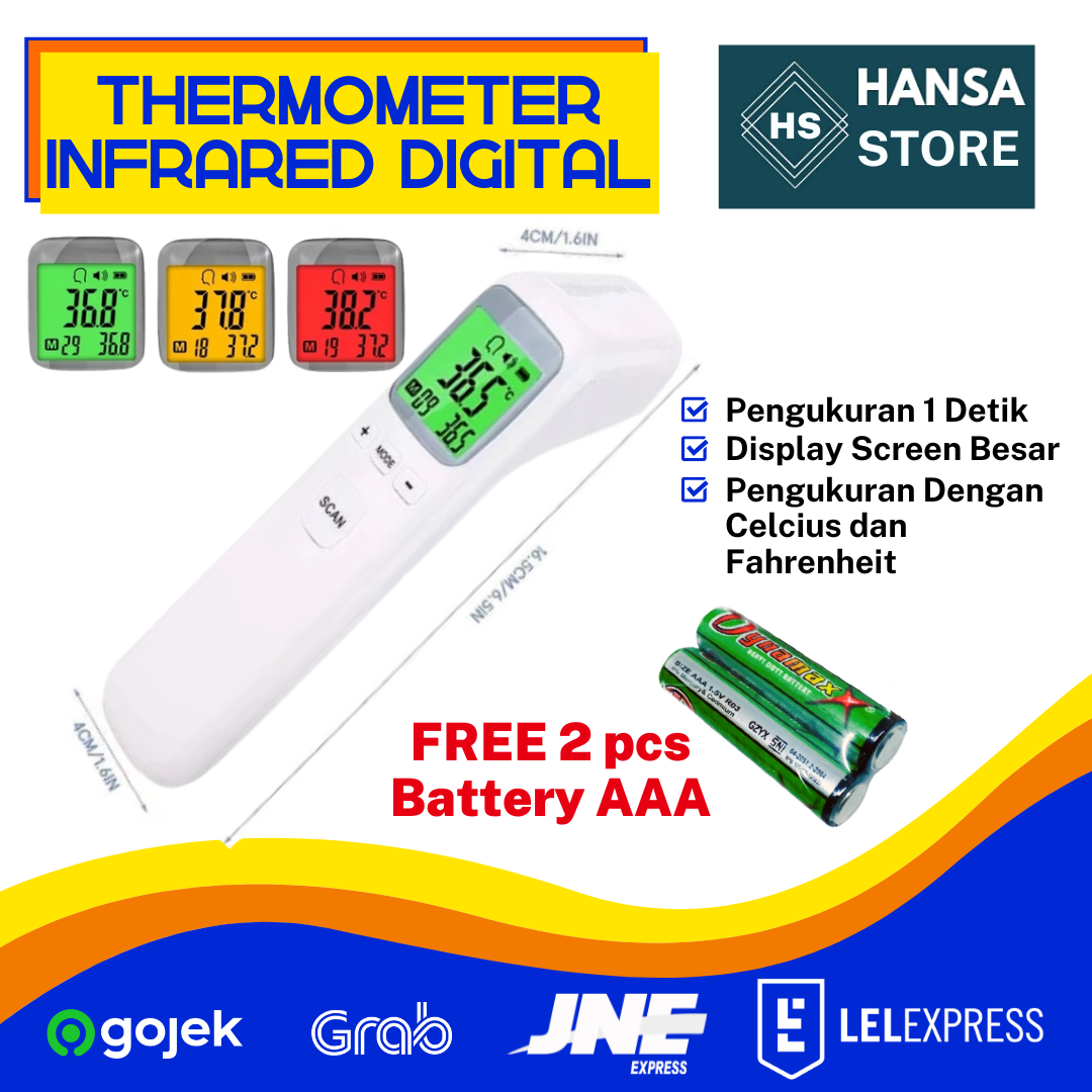 Thermometer Infrared Digital Ukur Suhu Badan Bayi, Anak & Dewasa
