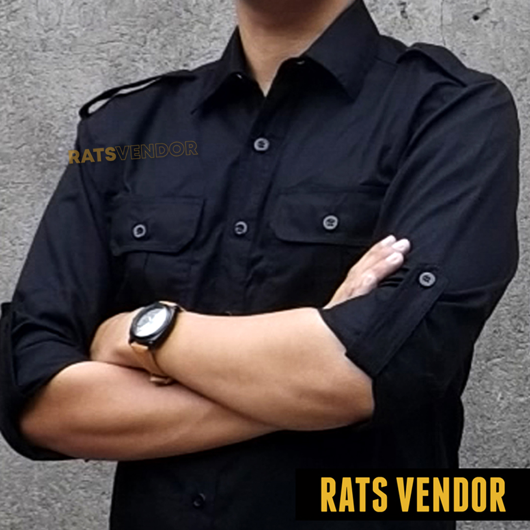 Download Kemeja Pdl Kemeja Lapangan Kemeja Outdoor Rats Vendor Lengan Panjang Warna Hitam Lazada Indonesia