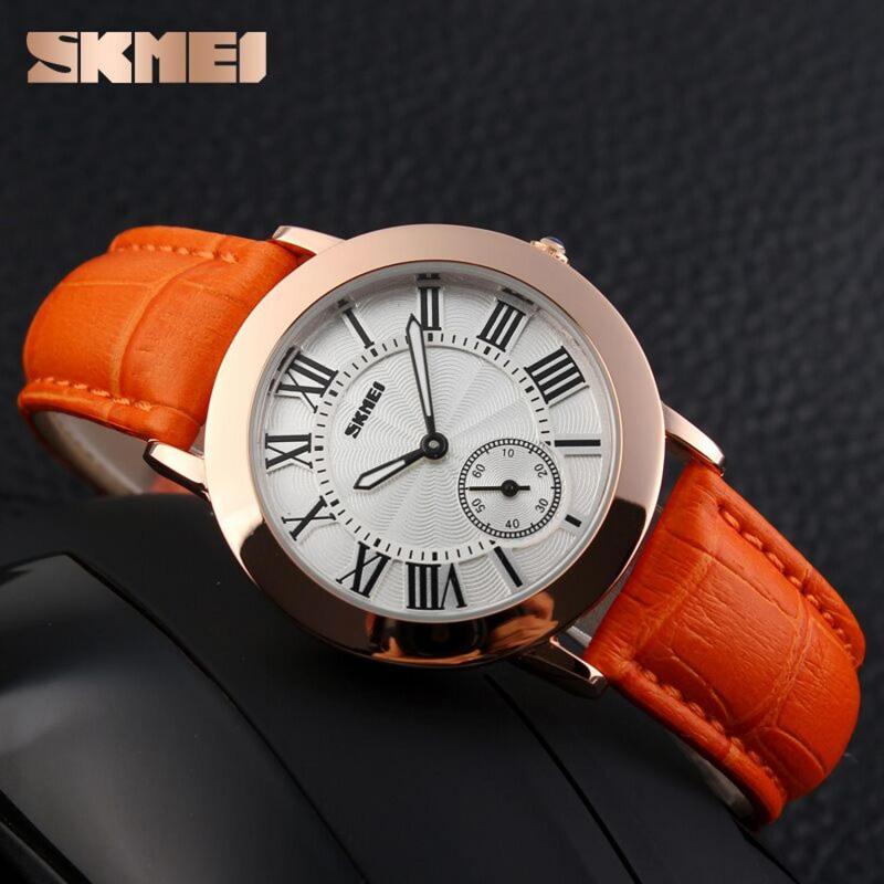 SKMEI Jam Tangan Wanita Analog Watch 1083CL Water Resistant Anti Air WR 30m Tali Kulit Leather Strap 1083 CL Ladies Feminim Women Fashion Accessories Trendy Model Baru Modern Formal Elegan Unik Wristwatch Wrist Watch Penunjuk Waktu Nyaman