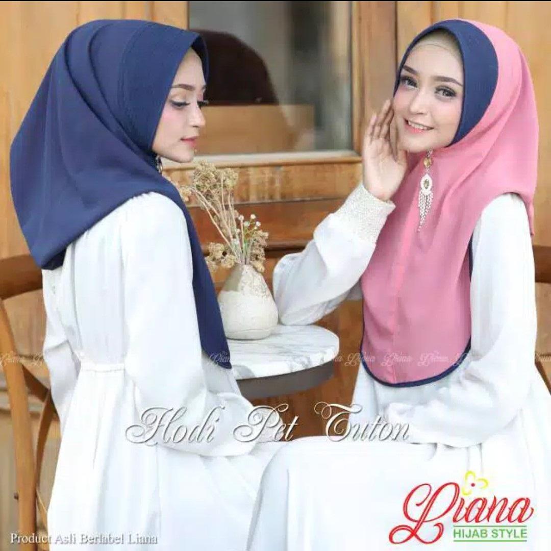 Hijab ori murah / kerudung / Jilbab Instan / Khimar Ceruti ORI LIANA Model Hodi Ped Tuton Bisa Di pakai Bolak Balik KHIMAR ORI By LIANA ( Bisa COD )