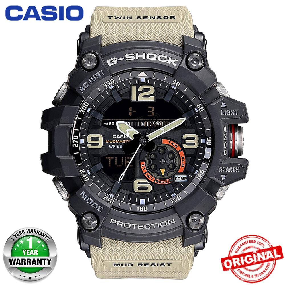 (Ready Stock) G-Shock GG1000 MUDMASTER Pria Watch Duo W / Waktu 200M Tahan Air Shockproof dan Tahan Air Dunia Waktu Kompas Termometer Olahraga Perhiasan LED Auto Cahaya Wist Sport Jam Tangan untuk Pria dengan Garansi 1 Tahun Army Light Green GG-1000-1A5