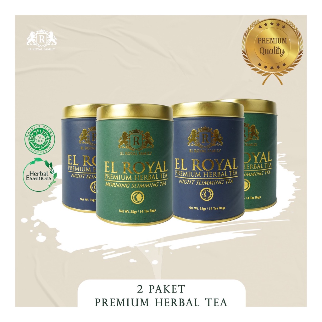 2 Paket El Royal Premium Herbal Tea 14 hari lebih cepat mengempeskan perut