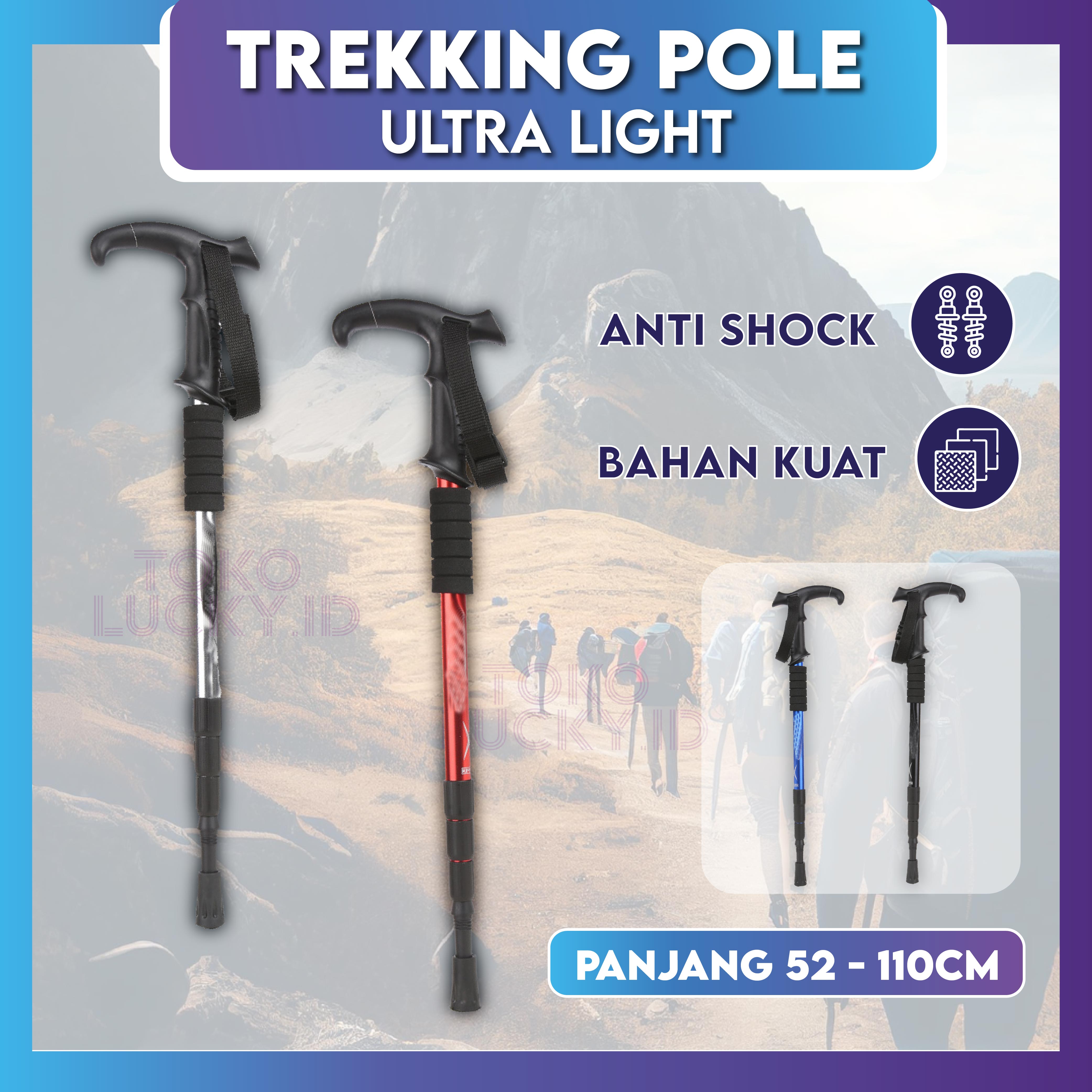 Trekking Pole Ultralight 110cm Tongkat Mendaki Gunung Anti Shock