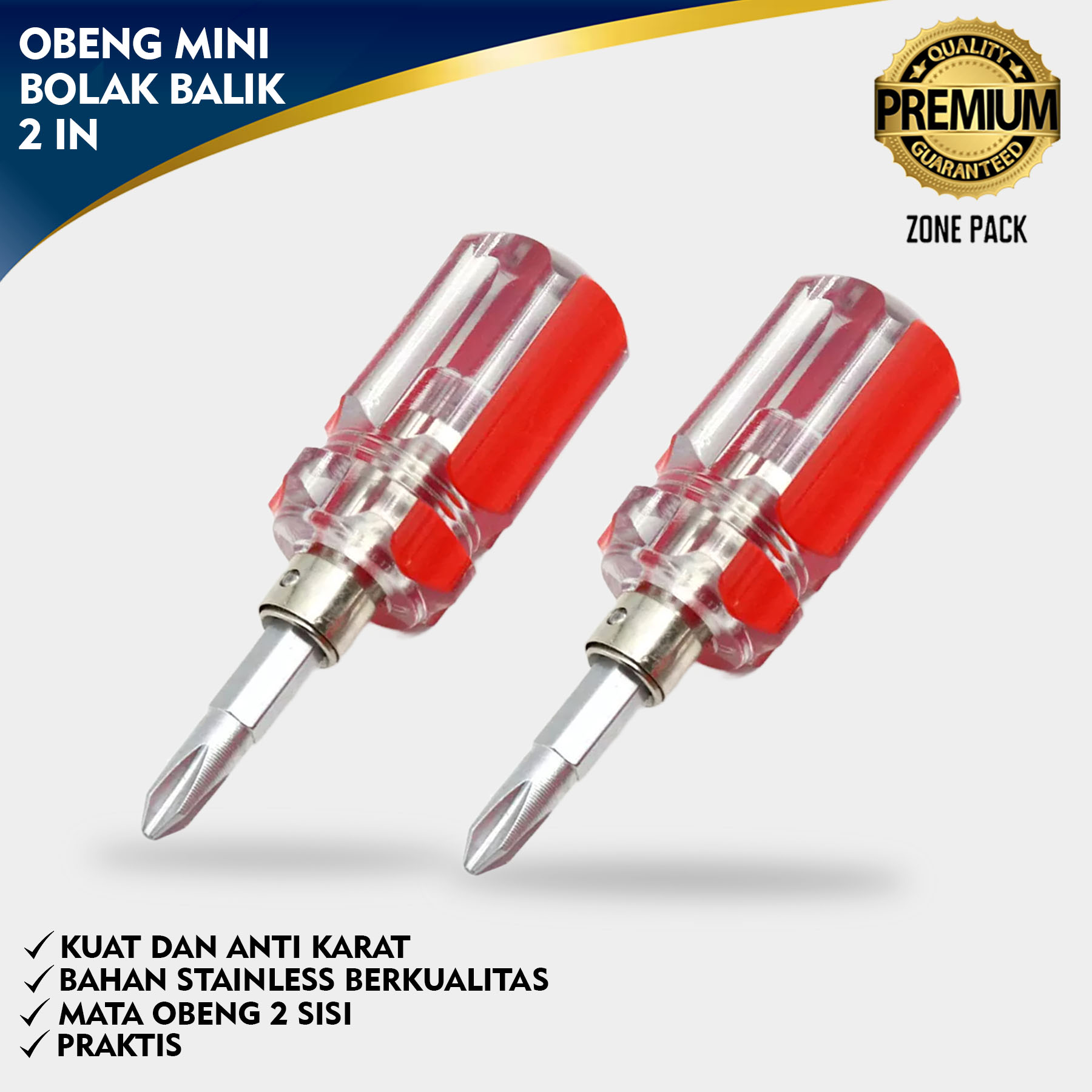 Obeng Mini Bolak Balik 2 IN 1 | Obang Mini Cebol 2 Inci Min Plus ...