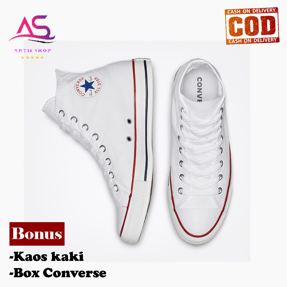 white leather converse trainers
