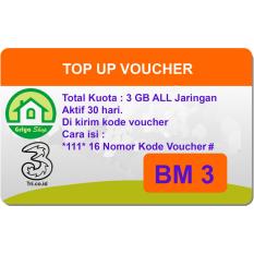 Voucher Tri Data 3GB - 3G,4G 30hari