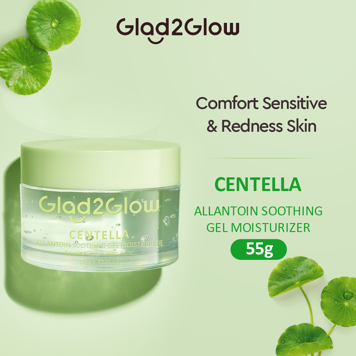 Glad2Glow Centella Allantoin Soothing Moisturizer Gel Repair Skin   1403fa537900248ff04f8d95a2ec4444 