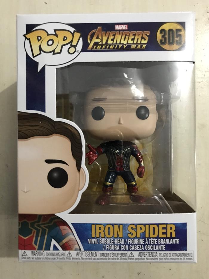 iron spider unmasked funko pop