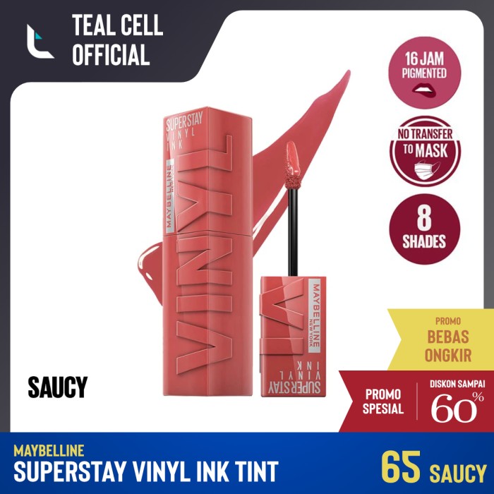 Maybelline Superstay Vinyl Ink Tint Lip Tint Lipstik Cair Liquid Lipstick 65 Saucy Lazada 6113