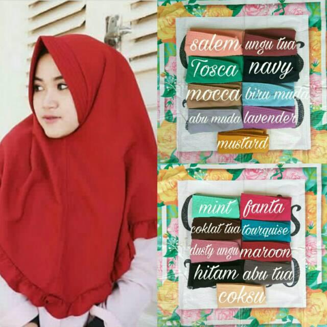 Termurah Khimar Pet Rempel Jilbab Wolfis Kerudung Remple Hijab Instan