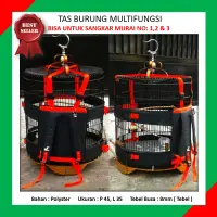 Tas Ransel Sangkar Burung Multifungsi Warna Hitam Tali Merah Tas