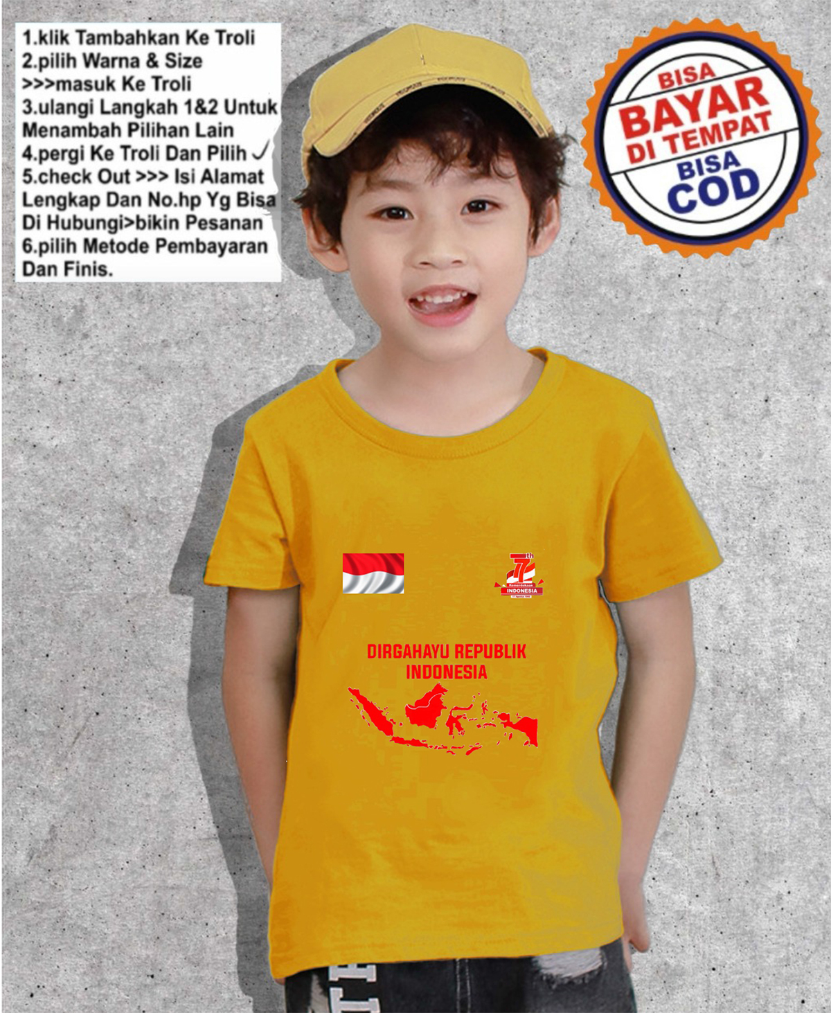 CWF | BAJU HUT RI 77 ANAK | BAJU HUT ANAK | BAJU ANAK HUT RI | BAJU ...