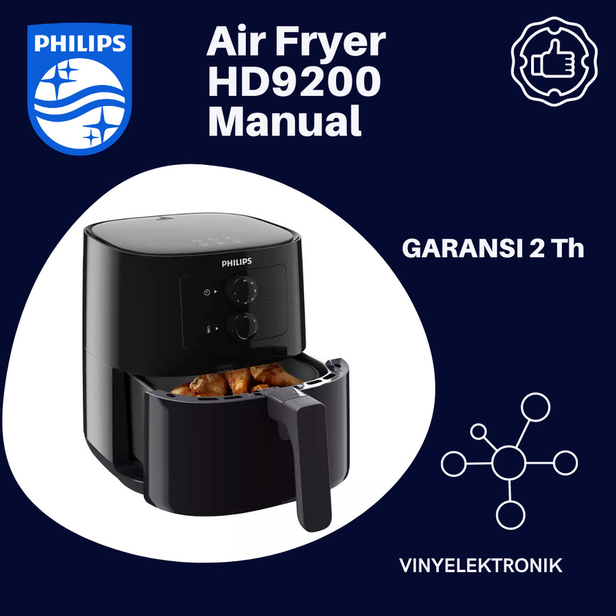 Philips Premium Airfryer HD9200/90 Air Fryer Philips HD 9200/90 Resmi