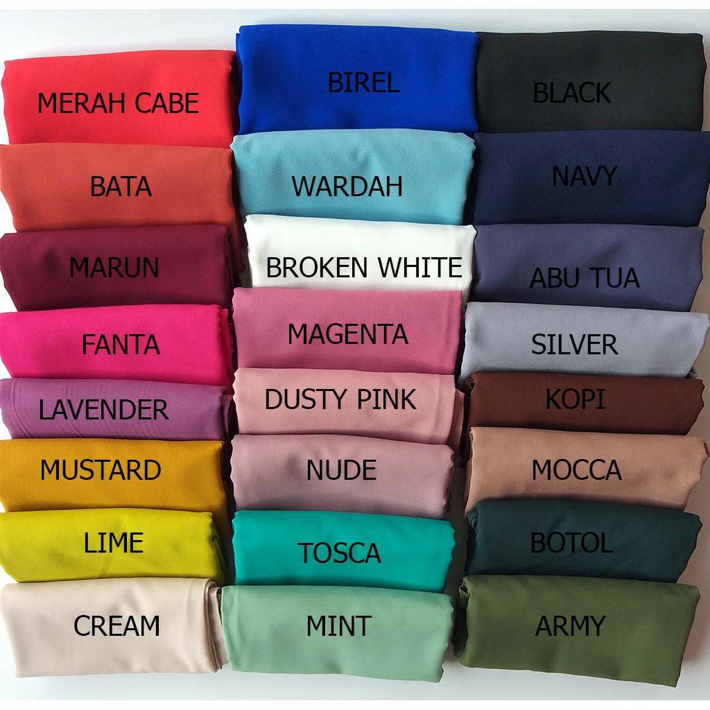 Kerudung Model Segitiga Jilbab Instan Modis Trendi Simple Kekinian Aneka Warna Merah Biru Ungu Abu Tosca Hijau Pink Putih