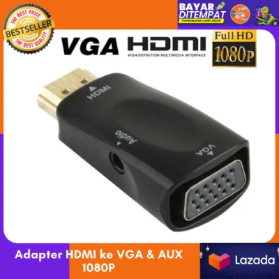ADAPTER HDMI KE VGA & AUX 1080P / ADAPTOR HDMI KE VGA / ADAPTOR HDMI / KONVERTER VGA / USB ADAPTOR / AKSESORIS KOMPUTER / ADAPTER DARI HDMI KE AUDIO ADAPTER / COLOKAN HDMI KE VGA / SAMBUNGAN PROYEKTOR KE LAPTOP / KABEL HDMI KE VGA TO LCD TVPROYEKTOR