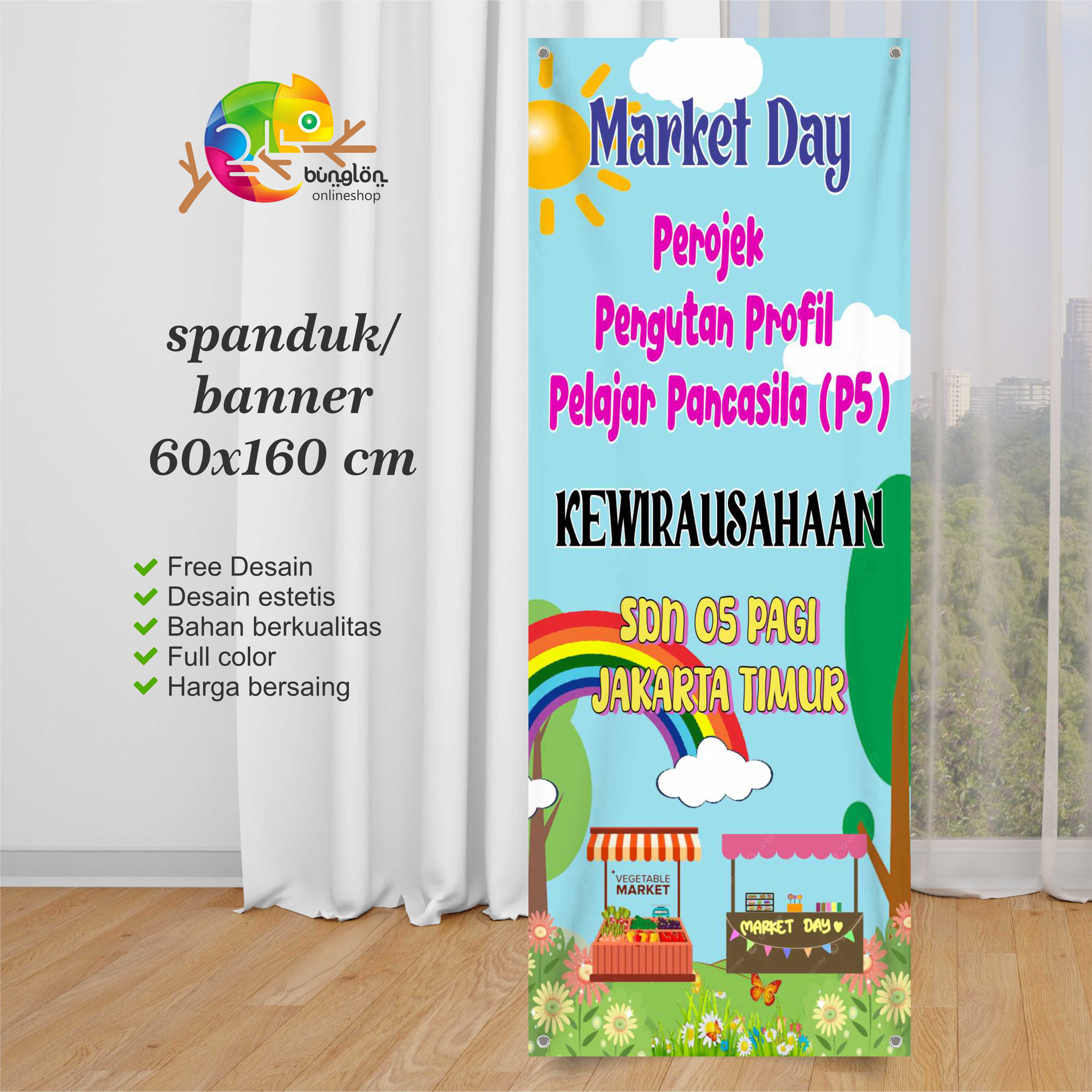 Spanduk 60x160 Banner Market Day Custom | Lazada Indonesia