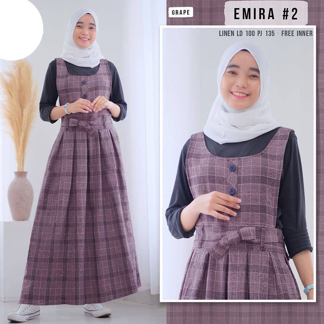 shayna.project Emira Overall Set FREE INNER Overall Anak Perempuan Overall Wanita Dress Hijab Overall Dress Baju Muslim Anak Perempuan Baju Muslim Wanita Baju Muslim Wanita