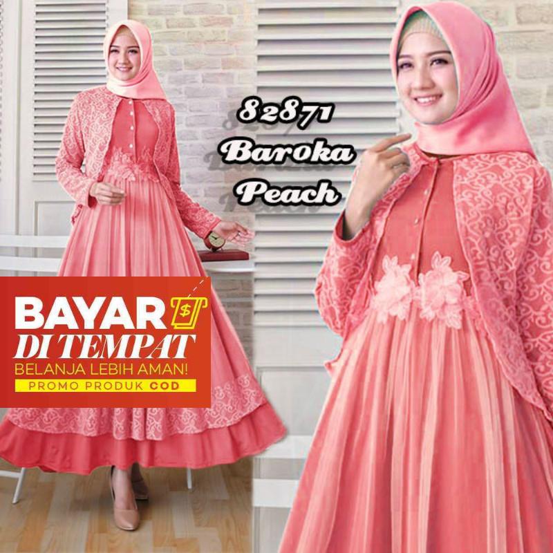 TotallyGreatshop Gamis Pesta Brukat Premium Original real pic Fashion Busana Kondangan Muslimah Gaun Kebaya Pesta Brokat Modern Wisuda Maxi long Dress Party Muslim wanita Busui Hijaber Terbaru kekinian Mewah Cantik Mewah Elegan jumbo xl rok lebar ihbaraka