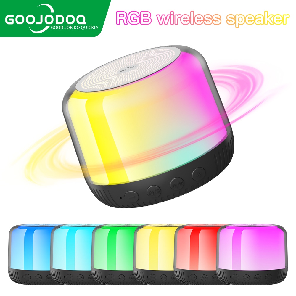 GOOJODOQ Speaker Bluetooth Full Bass Portable Stereo Mini led HiFi
