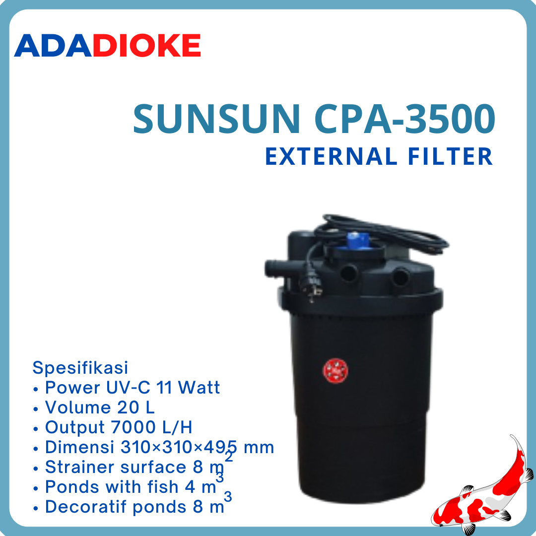 SUNSUN CPA 3500/7000L External Filter/Canister Eksternal Kolam Ikan